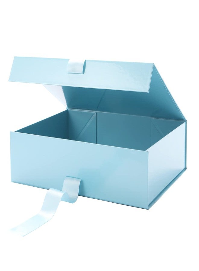 GREEN BEAN Large Gift Box with Lid for Present 13x9.7x3.4 Inches, Baby Blue Magnetic Box with Ribbon, Bridesmaid Proposal, Luxury Gifts Box(Glossy Baby Blue) - Image 2