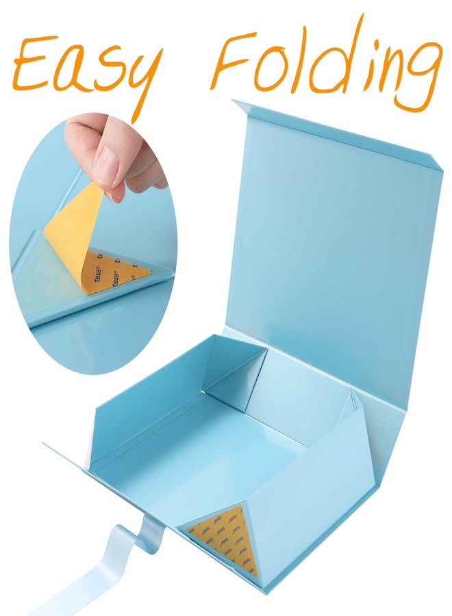 GREEN BEAN Large Gift Box with Lid for Present 13x9.7x3.4 Inches, Baby Blue Magnetic Box with Ribbon, Bridesmaid Proposal, Luxury Gifts Box(Glossy Baby Blue) - Image 5