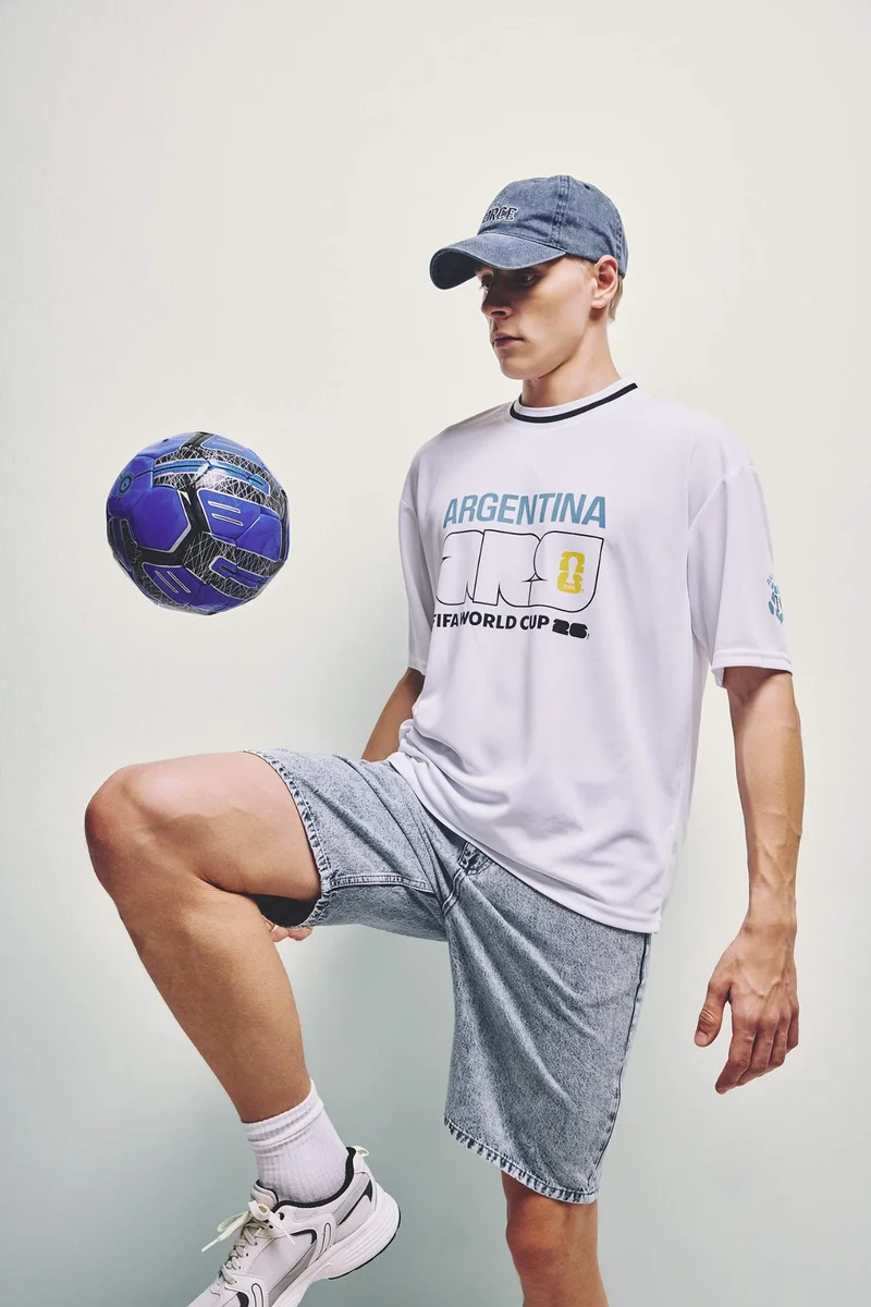 Boxy Fit Argentina Printed Short Sleeve T-Shirt