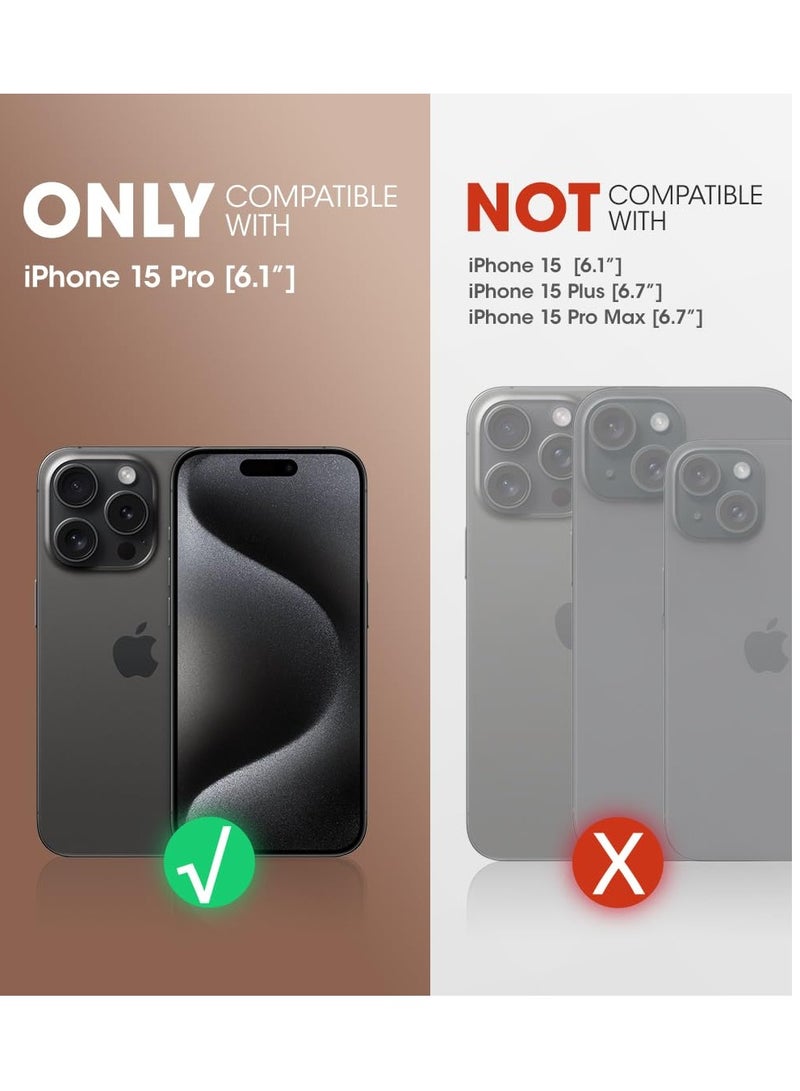 BORTONY iPhone 15 Pro Screen Protector 6.1 inch HD Clear Easy Installation Frame Scratch Resistant Anti-Fingerprint Bubble Free 9H Tempered Glass Film for iPhone 15 Pro - Image 2