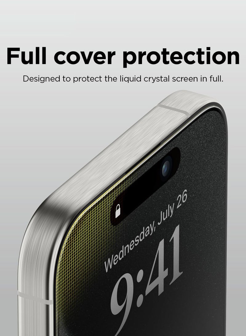 BORTONY iPhone 15 Pro Screen Protector 6.1 inch HD Clear Easy Installation Frame Scratch Resistant Anti-Fingerprint Bubble Free 9H Tempered Glass Film for iPhone 15 Pro - Image 5