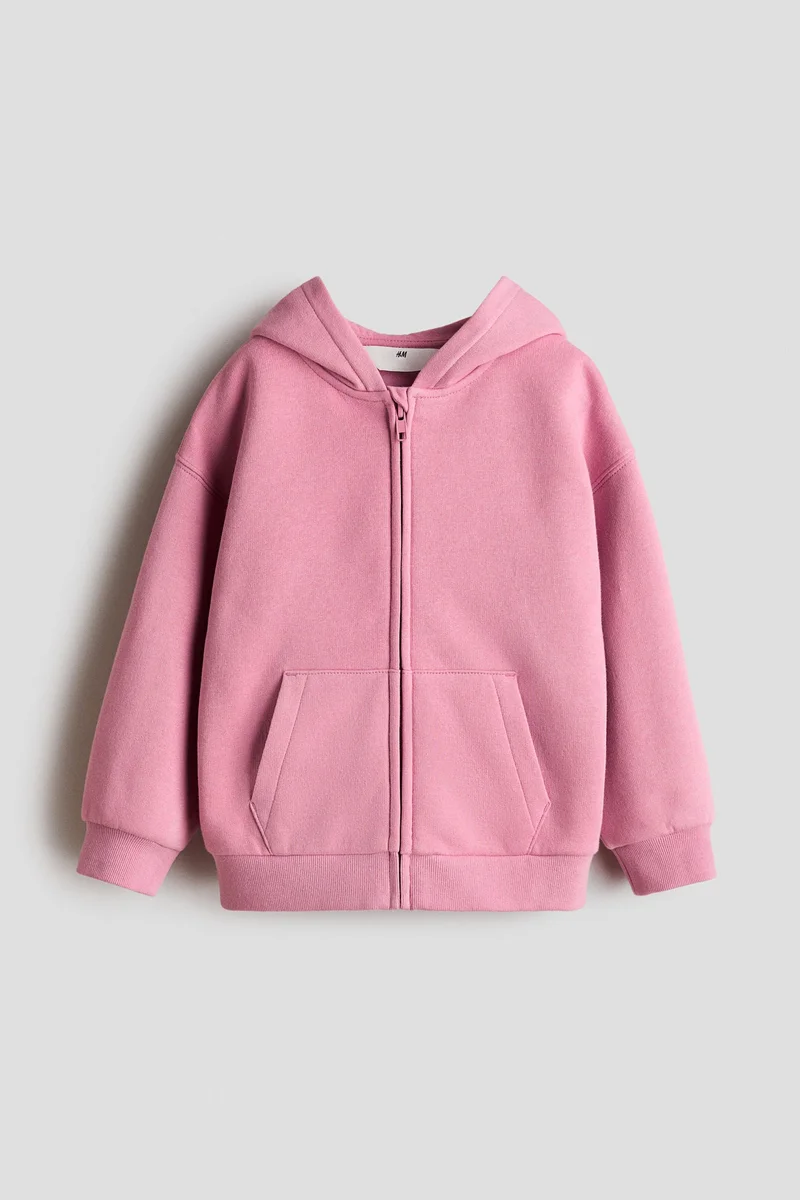 H&M Oversized brushed-inside zip-through hoodie