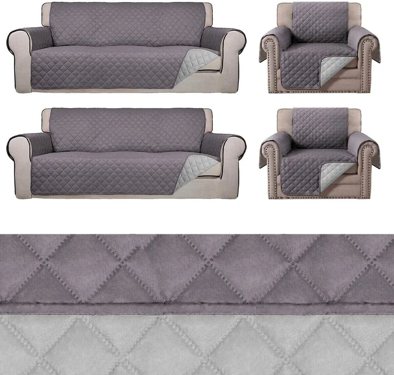 فايند Waterproof Feather Stain Resistant 3+3+1+1 Sofa Cover Set Both Sides Can Be Used Set Sofa Throw