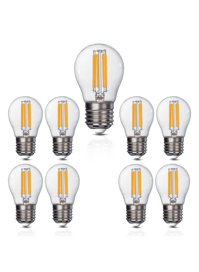 MODI 10-Pcs Value Pack A60 LED Filament Vintage Golf Ball Bulbs, 8W, E27 Base, 750 Lumens, Amber 2700K Warm White, - Image 1