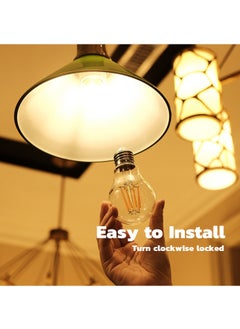 MODI A60 LED Filament Vintage Golf Ball Bulbs, 8W, E27 Base, 750 Lumens, Amber 2700K Warm White, 10-Pcs Value Pack  - Image 3