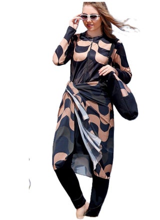 Burkini beach swimsuit - multi-colored Material: Imported water-proof Sizes: - Large - Extra Large - 2 Extra Large Size chart Large: Fits weight from 55 to 65 kg Extra Large: Fits weight from 65 to 75 kg 2 Extra Large: Fits weight from 75 to 85 kg It consists of a jumpsuit, bag, skirt, turban, and chiffon shawl. - pzsku/Z38129F6858B14847BCE7Z/45/1747940368/77642cf8-0fd8-4d4b-a342-058ab6600712