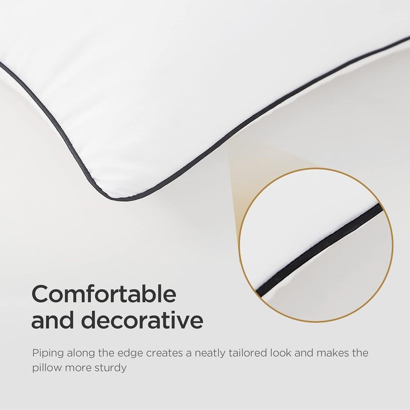 Acanva Cooling Bed Pillows for Sleeping, Luxury Hotel Quality 3D Microfiber Filling with Breathable Cover For Side Back and Stomach Sleepers, Reduces Neck Pain,King (Pack of 4), Black - Image 4