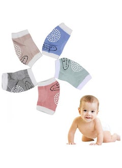 Alissa Multi color 5 Pairs Baby Knee Pads Stretchable Elastic Cotton Soft  Comfortable Knee Cap Elbow Safety Protector Knee Pads for Baby Breathable Anti-Slip Pad Large Size  - Image 1