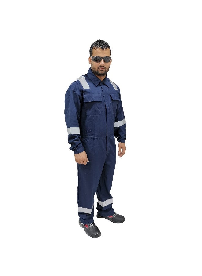 TAHA Protex for Multipurpose Use | Durable Cotton-Poly Blend, Full-Sleeve Workwear for Welders Coverall, Industrial | Safety PPE | Unisex Professional Uniform | Navy Blue | Size-4XL  - Image 4