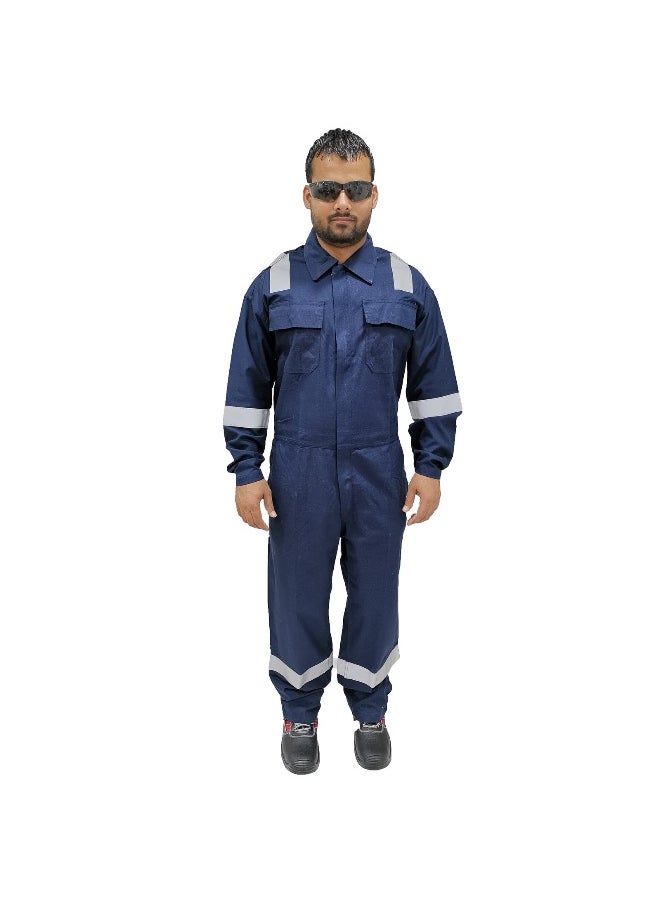 TAHA Protex for Multipurpose Use | Durable Cotton-Poly Blend, Full-Sleeve Workwear for Welders Coverall, Industrial | Safety PPE | Unisex Professional Uniform | Navy Blue | Size-4XL  - Image 2