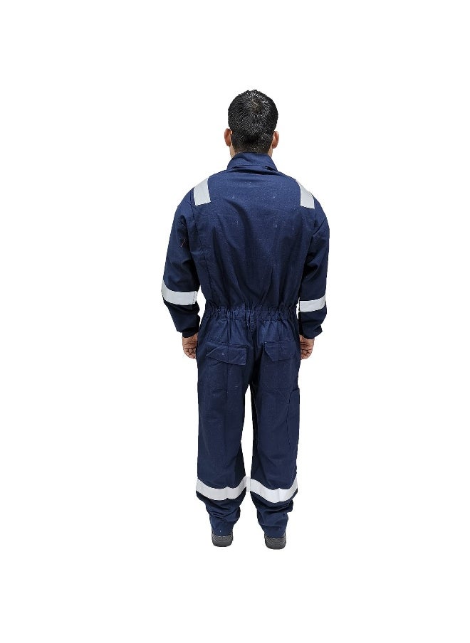 TAHA Protex for Multipurpose Use | Durable Cotton-Poly Blend, Full-Sleeve Workwear for Welders Coverall, Industrial | Safety PPE | Unisex Professional Uniform | Navy Blue | Size-4XL  - Image 3
