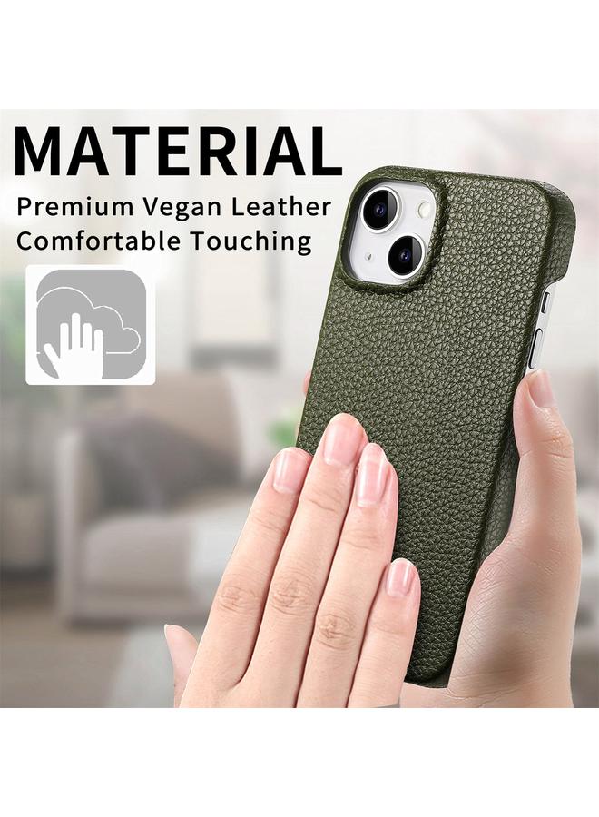 اس-توب جراب لهاتف iPhone 15 مع ظهر جلدي وحافة زيت الليتشي - Image 3