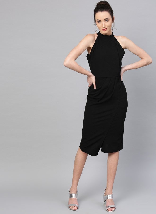 Athena Black Sheath Dress for Women - Image 2