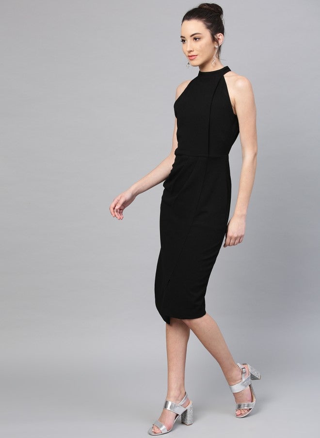 Athena Black Sheath Dress for Women - Image 4