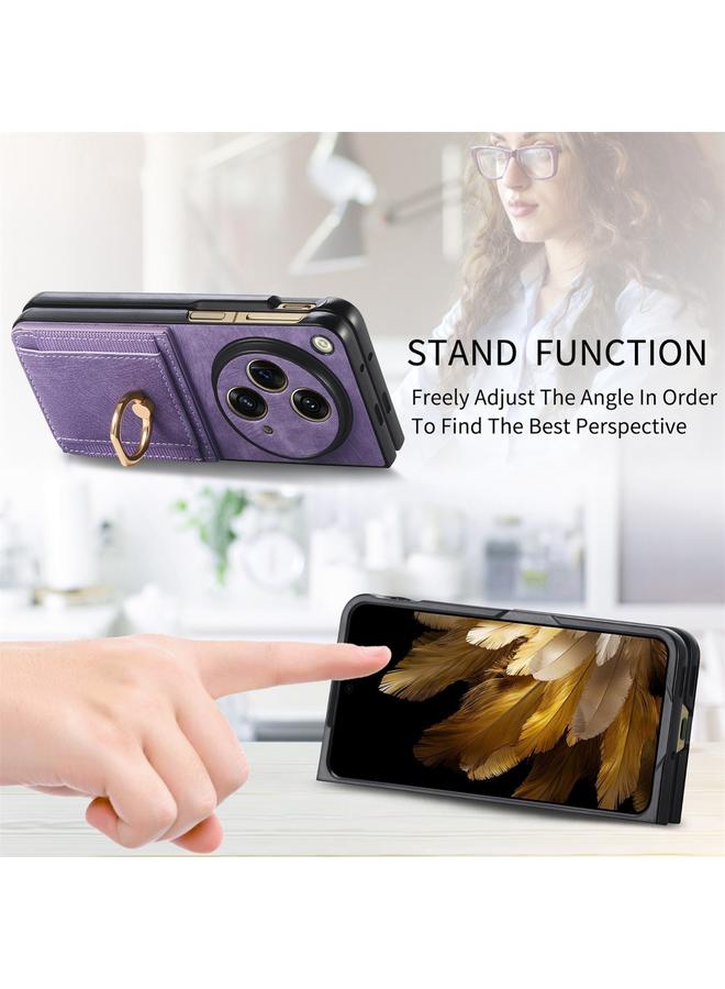 اس-توب جراب لهاتف OPPO Find N3 بتصميم كلاسيكي مع حلقة ومحفظة وبطاقات متعددة - Image 4