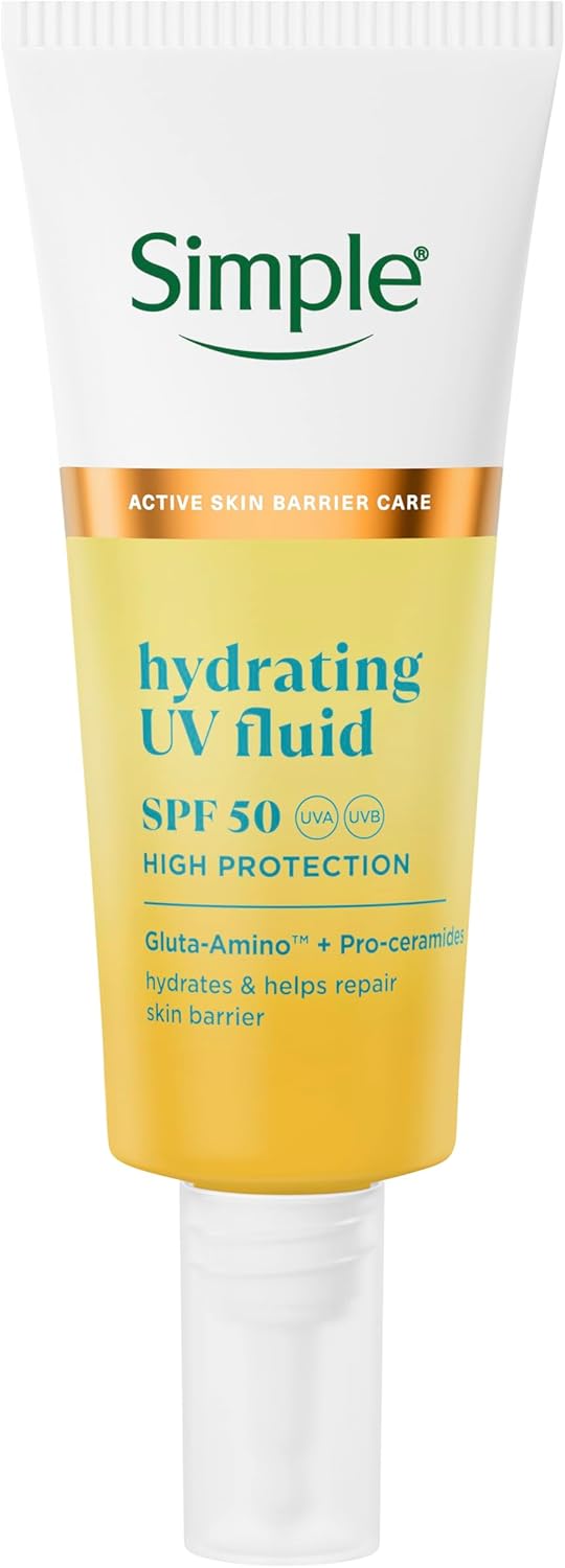 Simple Hydrating UV Fluid SPF 50 UVAUVB high sun protection helps protect the skin barrier and visibly reduces dark spots 40 ml