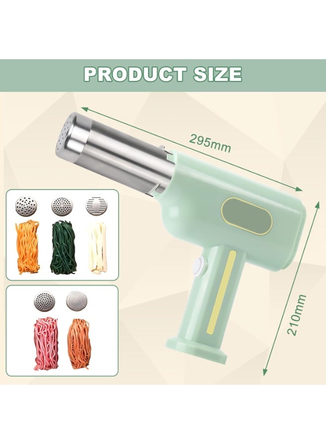 AiQi Electric Pasta Maker, Portable Noodle Maker with 2600mAh Battery, 5 Pasta Moulds, 3 Sausage Heads, Spatula and Measuring Cup, Automatic Noodle Maker for Spaghetti Lasagna - Image 4