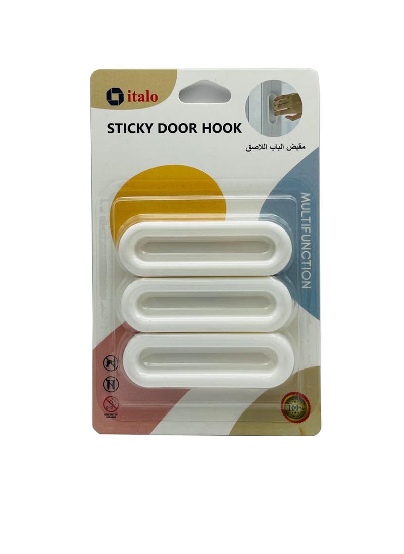 ITALO Pack Of 3 Pcs Sticky Door Hooks  - Image 1