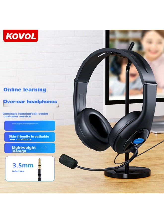 Kovol Wired Computer Headphones Over-ear For Students, Online Cl, Study, Calls, Meetings, English Listening Exams, Postgraduate Entrance Exams Headset With Microphone 3.5mm - Image 1