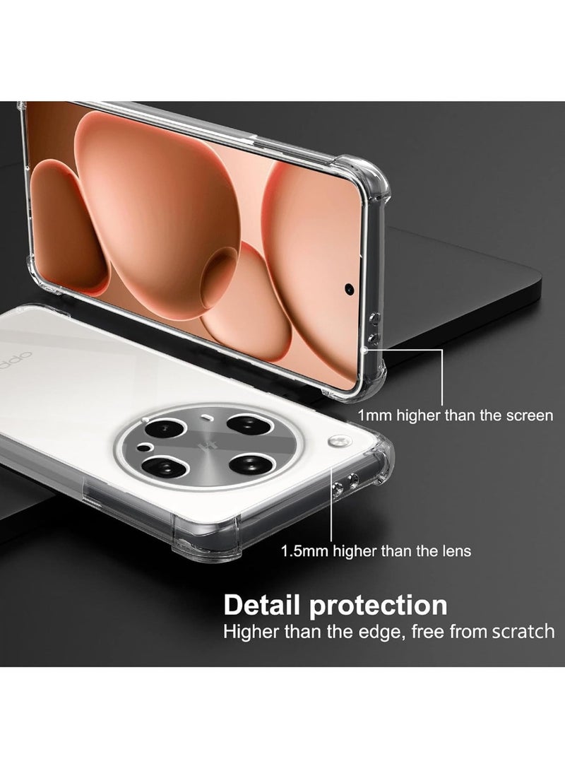 Case for OPPO Find X8 Ultra, Clear Slim Crystal Case Anti-Scratch Bumper Cover Flexible Soft TPU Anti-Fall Reinforced Corner Shockproof Transparent Case for OPPO Find X8 Ultra - Image 2