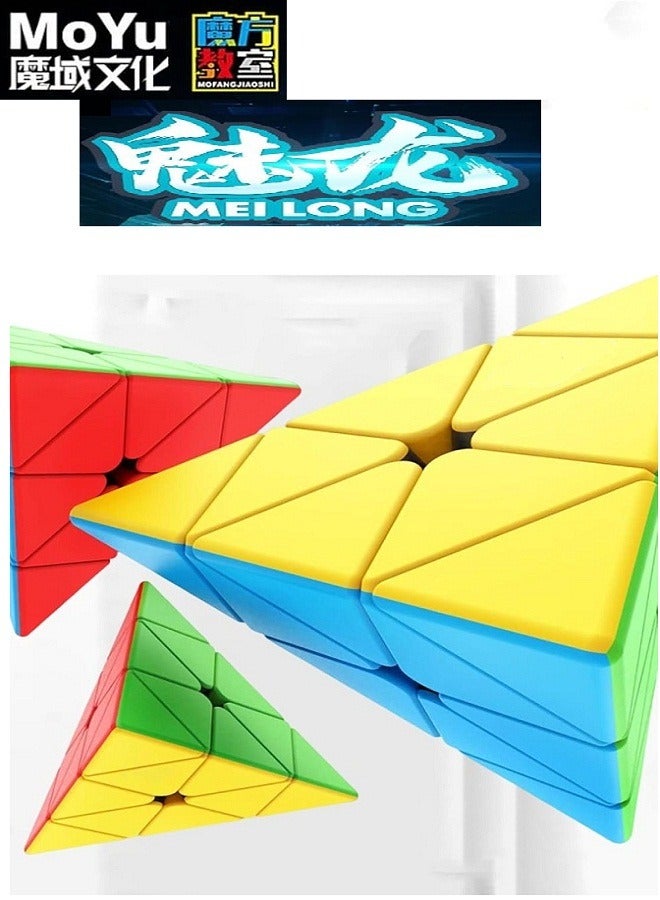 MoYu Moyu Meilong 2x2 3x3 4x4  Pyramid - Cubes Bundle | Stickerless Magic Cubes with Smooth Turning | Brain Teaser Puzzle Cubes for Kids & Adult - Image 5