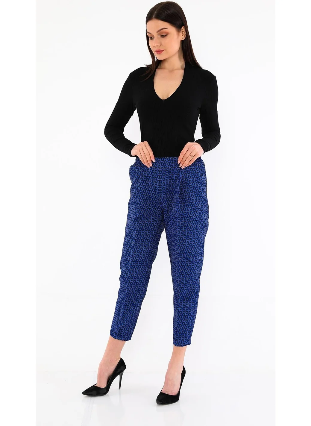 Alexander Gardi Alexandergardı Patterned Pleated Trousers (B21-1010)