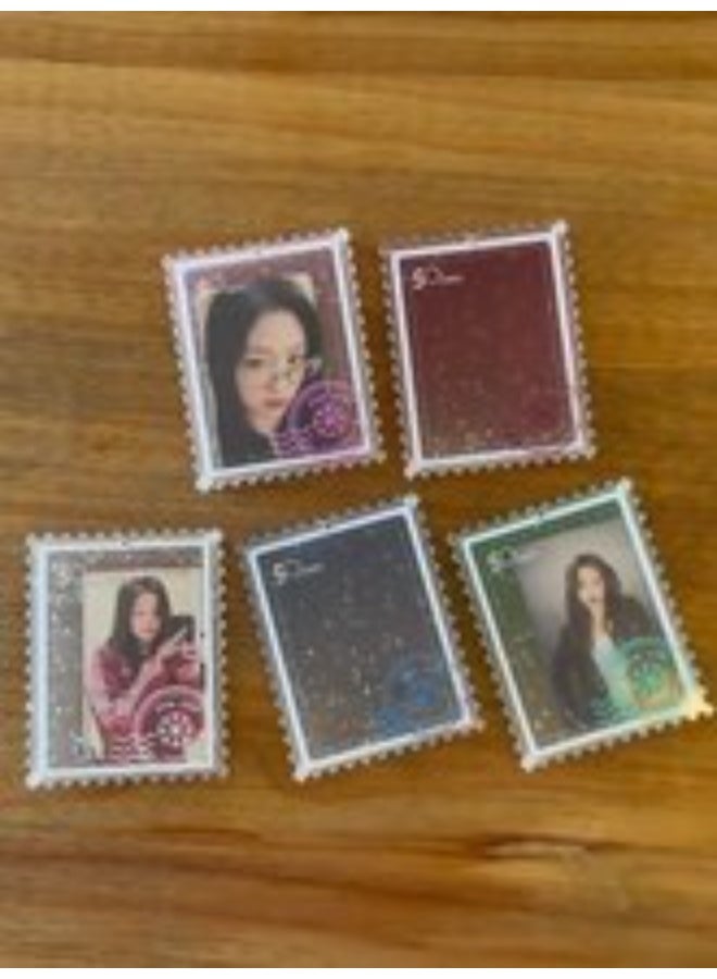 NIBEMINENT 1 - Piece Acrylic Glitter Star Kpop Photo Card Holder Pendant Key Chain ID Badge Holder ID Card Holder Photo Card Protector for School ID Office ID Access Card for Women Girls - Image 2