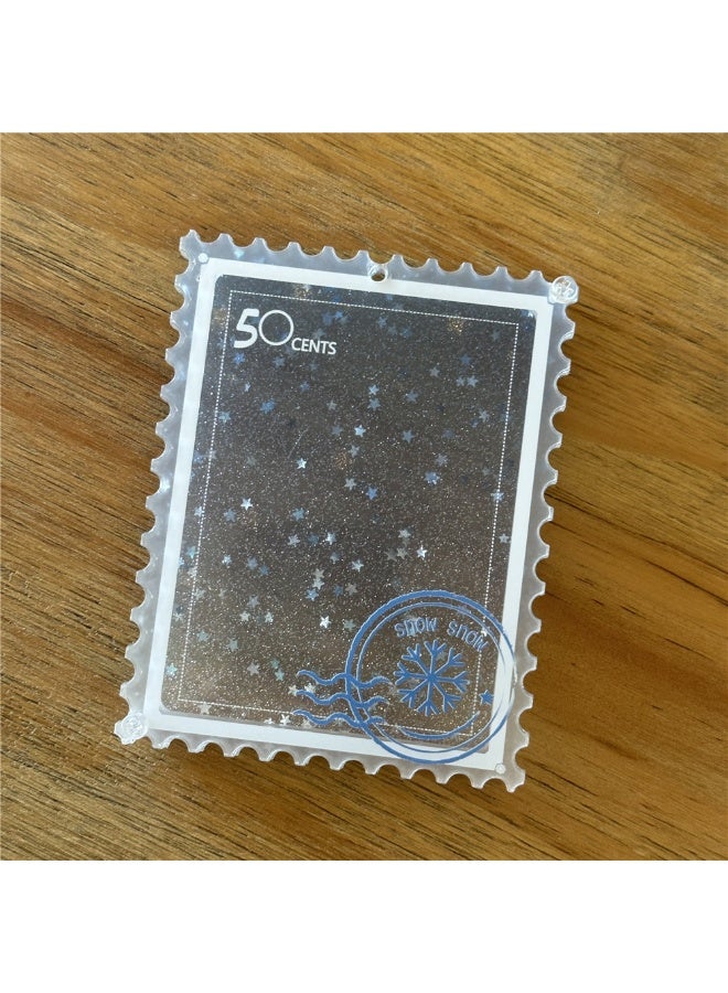 NIBEMINENT 1 - Piece Acrylic Glitter Star Kpop Photo Card Holder Pendant Key Chain ID Badge Holder ID Card Holder Photo Card Protector for School ID Office ID Access Card for Women Girls - Image 1