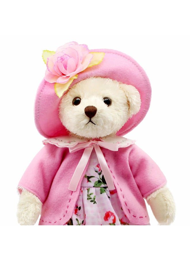 oits cute Teddy Bears Baby Cute Soft Plush Stuffed Animal Toy for Girl Women 16" (White Bear Wearing Pink Floral Dress) - Image 5