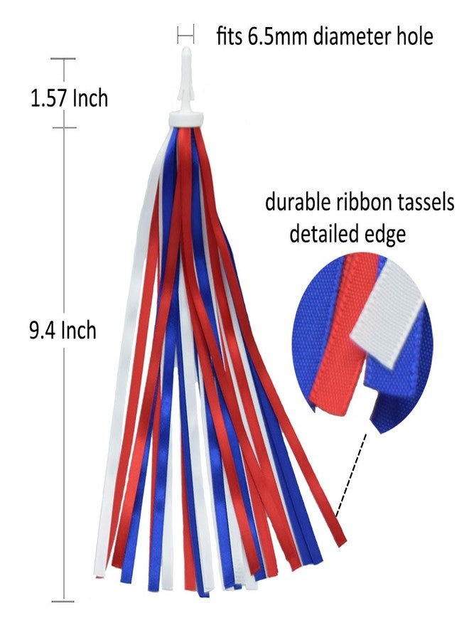 catin Patriotic Bike Streamers and American Flag for Bicycle Handlebar 4th of July Bike Decorations, Red Blue White - Image 4