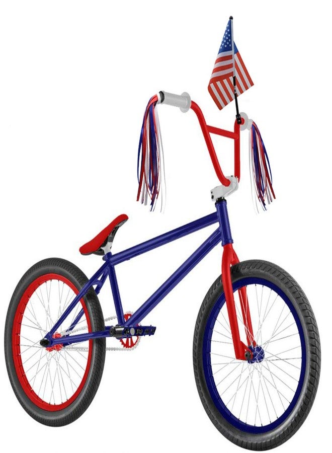catin Patriotic Bike Streamers and American Flag for Bicycle Handlebar 4th of July Bike Decorations, Red Blue White - Image 2
