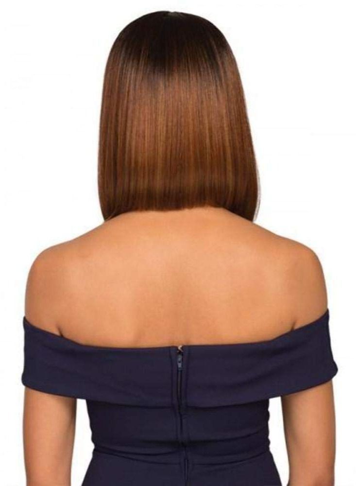 إستيل باروكة فايبر أزياء قصيرة مقاومة للحرارة ، بني ، أشقر نمط رقم 6 - Image 2