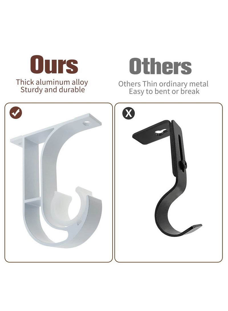 Curtain 4 pcs Rod Bracket Ceiling Mount Bracket Aluminum Alloy Closet Rod Bracket with Plastic Buckle  - Image 3