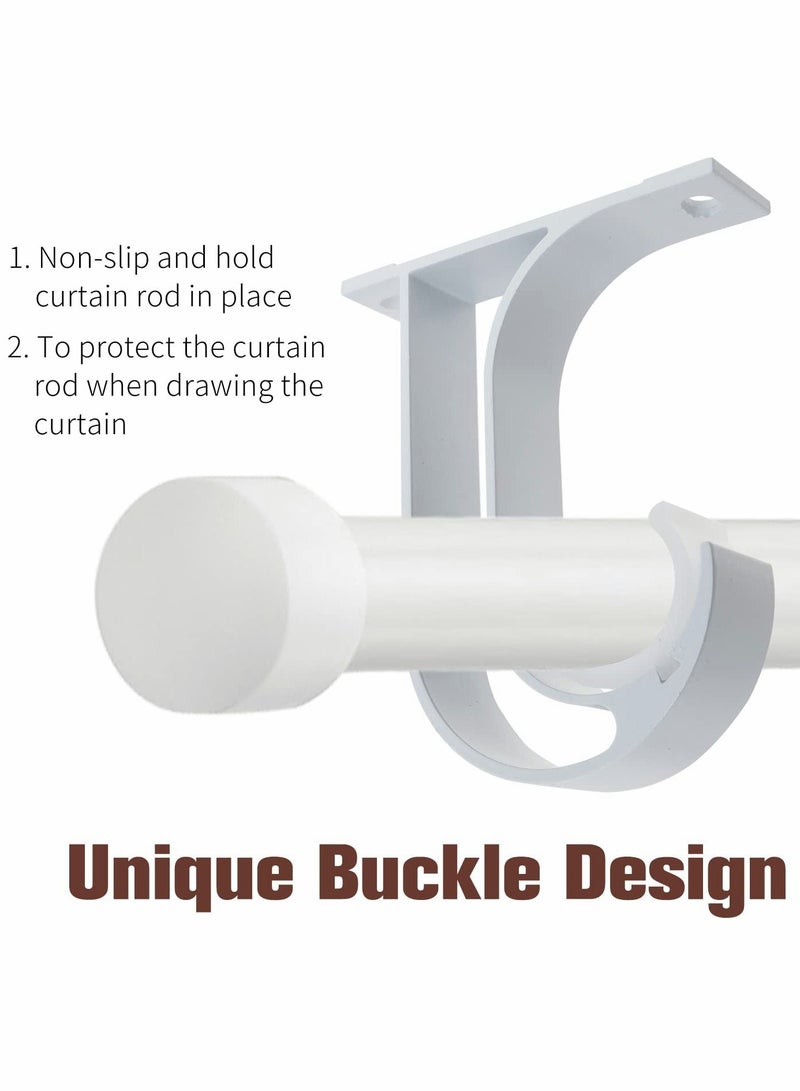 Curtain 4 pcs Rod Bracket Ceiling Mount Bracket Aluminum Alloy Closet Rod Bracket with Plastic Buckle  - Image 2