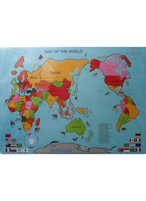 "Magnetic World Map - Multicolored - Featuring Country Flags and Names."