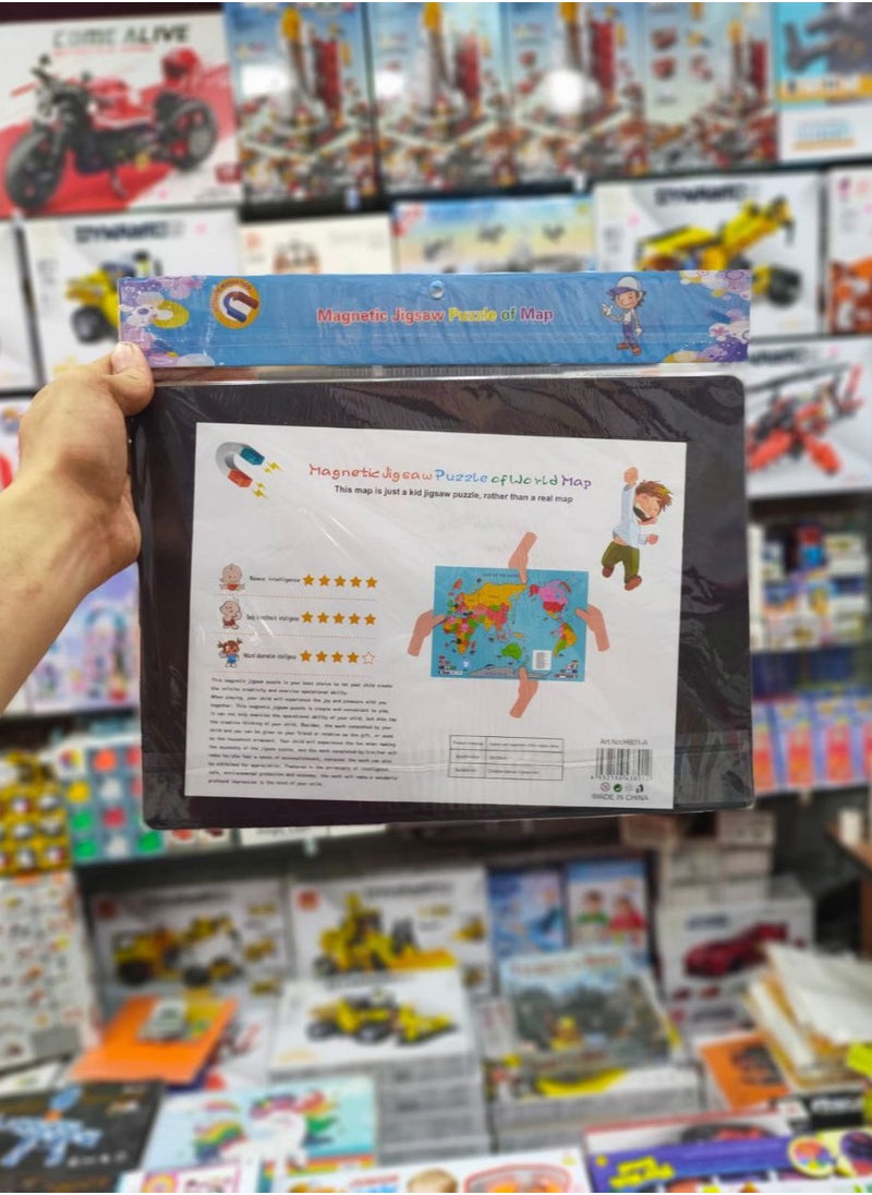 Generic - "Magnetic World Map - Multicolored - Featuring Country Flags and Names." - Image 1