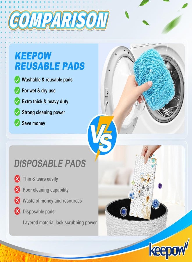 KEEPOW Wet Pads Refill for Swiffer Sweeper Mop and Sweep & Mop Deluxe - Dry Sweeping Cloths for Floor Mopping and Cleaning - Pet Heavy Duty Pads Refills, Upgraded Reusable (4 Pack) - Image 4