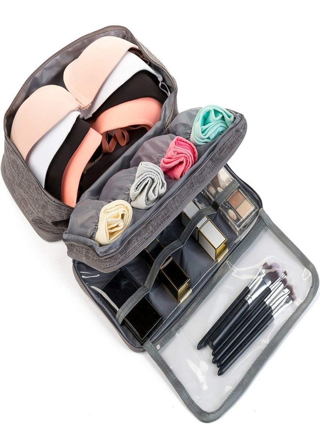 FORKLS Multipurpose Travel Bag Portable Storage & Toiletry Organizer | Travel Makeup Bag, Cosmetic Pouch, Clothes Organizer for Men & Women | Compact, Durable, Lightweight Travel Pouch (Grey) - Image 4