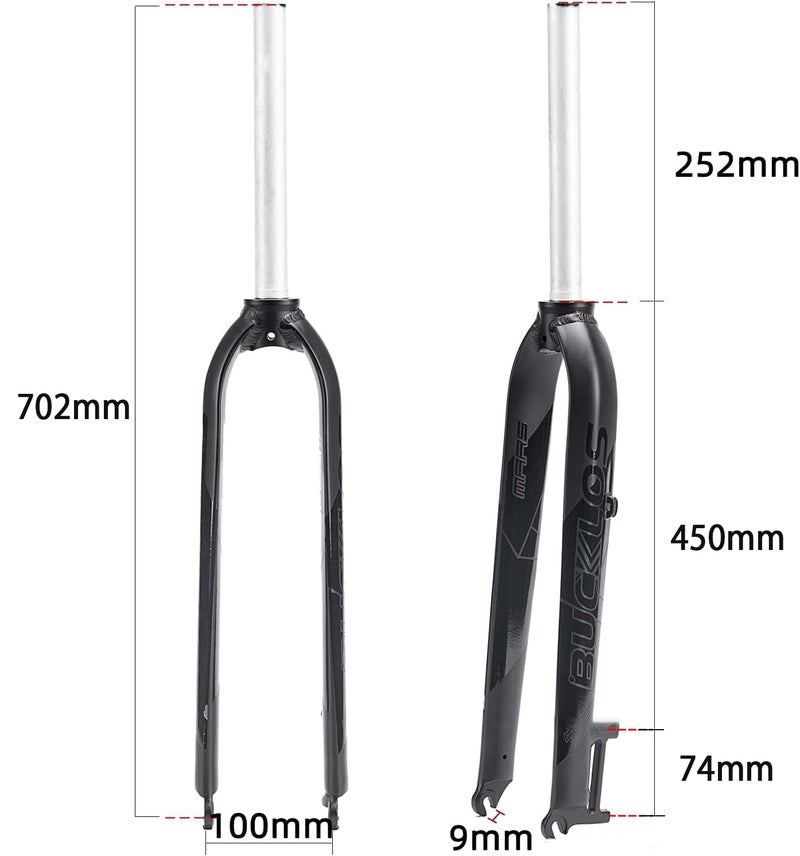 BUCKLOS 26/27.5/29â€ Mountain Bike Rigid Forks, 1-1/8â€ Straight MTB Rigid Fork Disc Brake, Superlight Aluminum Alloy Bicycle Rigid Fork fit BMX MTB Road Bike - Image 3