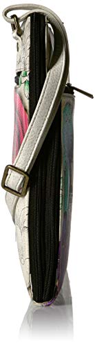 Anna by Anuschka Women's Genuine Leather Tall Zip-Around Cross Body| Hand Painted Original Artwork | Floral Paradise - Image 3
