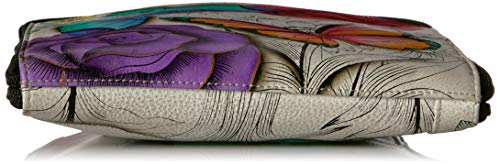 Anna by Anuschka Women's Genuine Leather Tall Zip-Around Cross Body| Hand Painted Original Artwork | Floral Paradise - Image 4