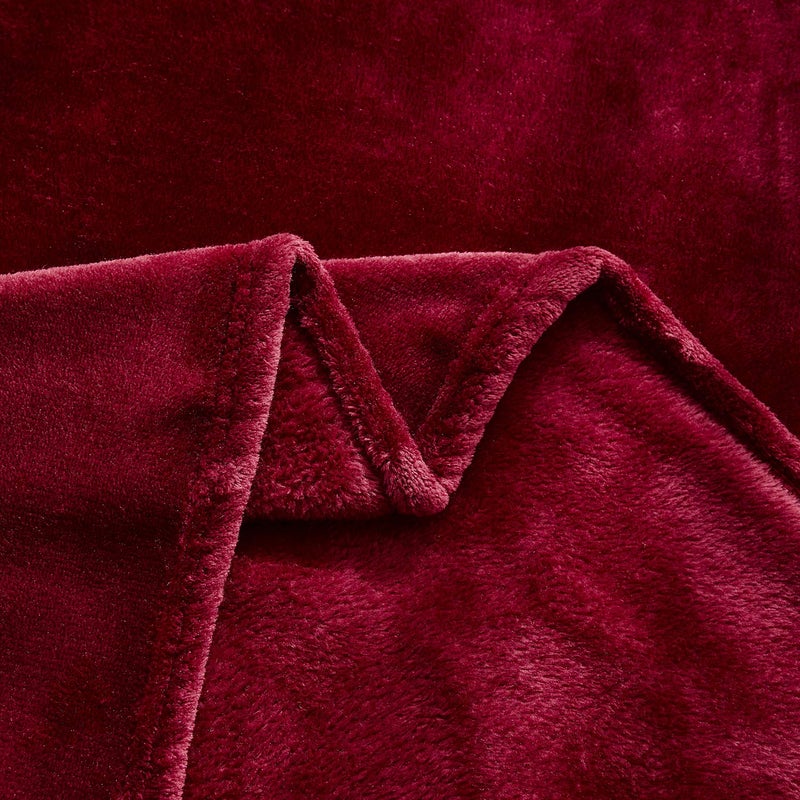 TASTHROW Large Flannel Fleece Throw Blanket, 50Ã—70 Inch - Cozy Lightweight Thick Blanket - All Seasons Suitable for Women, Men and Kids (Burgundy) - Image 5