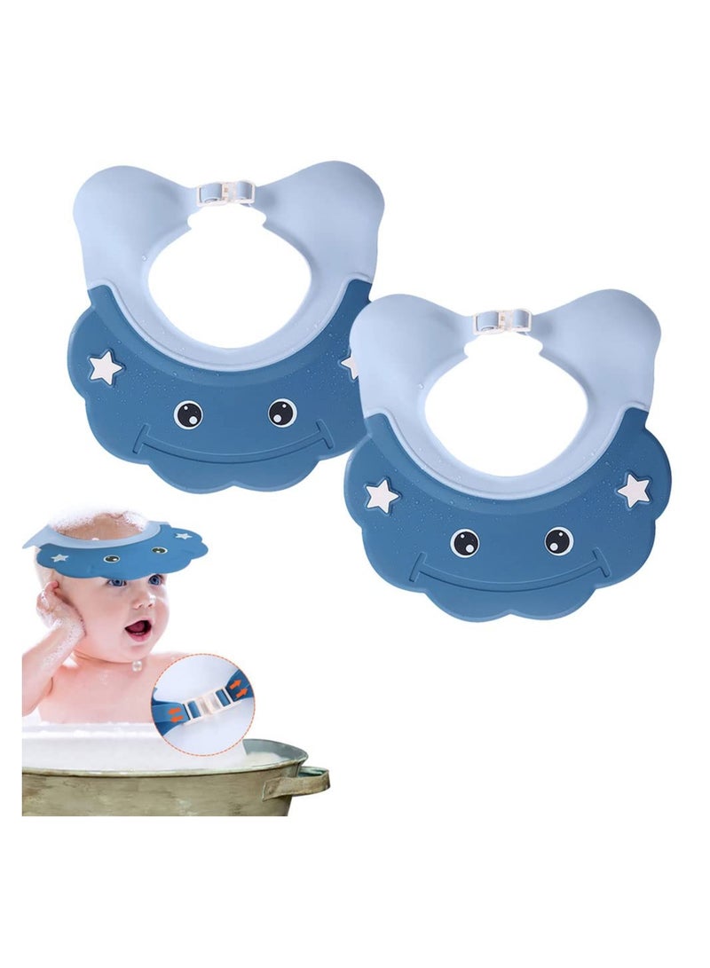 2 Pack Soft Silicone Baby Bath Caps Adjustable Hair Washing Shields for Kids 6 Months and Up Shampoo Visor Protector - Image 1