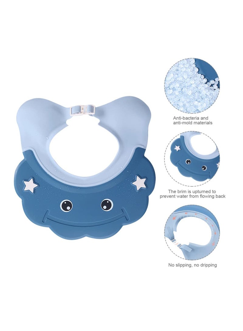 2 Pack Soft Silicone Baby Bath Caps Adjustable Hair Washing Shields for Kids 6 Months and Up Shampoo Visor Protector - Image 5