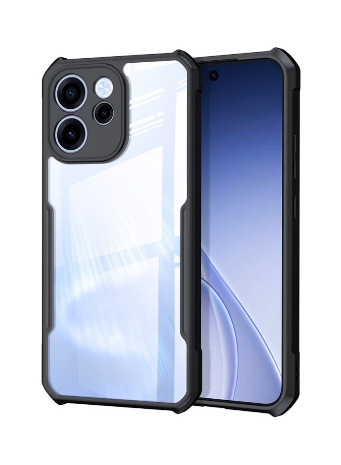 XUNDD Clear Case for Oppo Reno 15 Pro 5G | Premium Rugged | Durable Shock-absorbing Frame | Black Border | Thermoplastic Polyurethane | Airbag Anti-drop Protection - Clear - Image 1