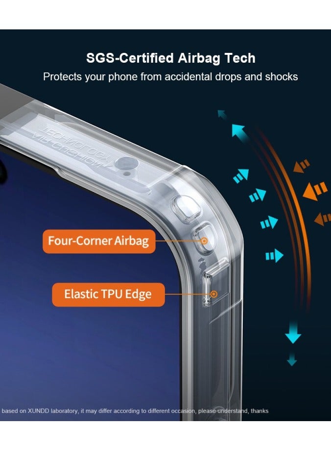 XUNDD Clear Case for Oppo Reno 15 Pro 5G | Premium Rugged | Durable Shock-absorbing Frame | Black Border | Thermoplastic Polyurethane | Airbag Anti-drop Protection - Clear - Image 3