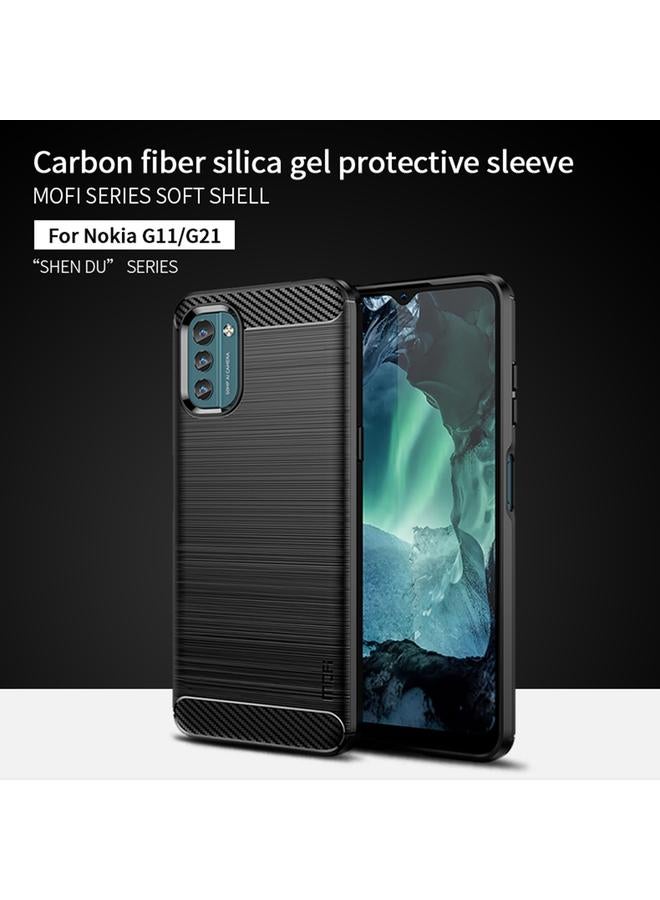 موفي جراب لهاتف Nokia G11 / G21 Gentleness Series مصنوع من ألياف الكربون الناعمة والمصقولة TPU - Image 3
