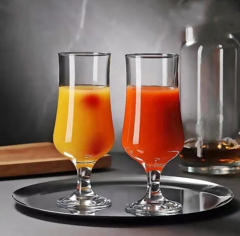 ROSEFINCH Glass Hurricane Pina Colada Cocktail Mocktail Glasses Set of 2 350 ml Transparent - Image 1