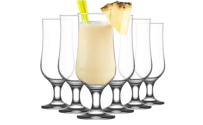 ROSEFINCH Glass Hurricane Pina Colada Cocktail Mocktail Glasses Set of 2 350 ml Transparent - Image 3
