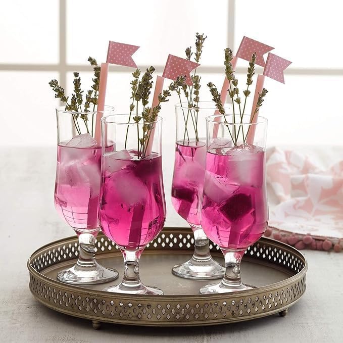 ROSEFINCH Glass Hurricane Pina Colada Cocktail Mocktail Glasses Set of 2 350 ml Transparent - Image 4